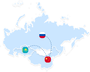 Map showing logistics routes